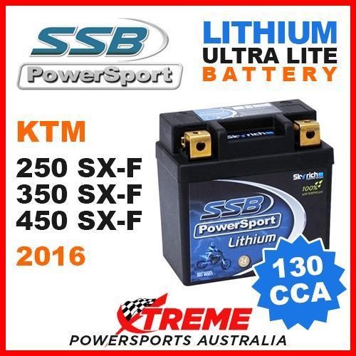 SSB MX 12V LITHIUM ULTRALITE 130 CCA BATTERY KTM 250SXF 350SXF 450SXF SX-F 2016