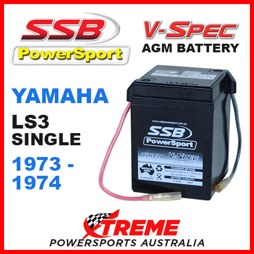 SSB 6V Yamaha LS3 Single 1973-1974 V-Spec Dry Cell AGM Battery 4-V6N4-2A