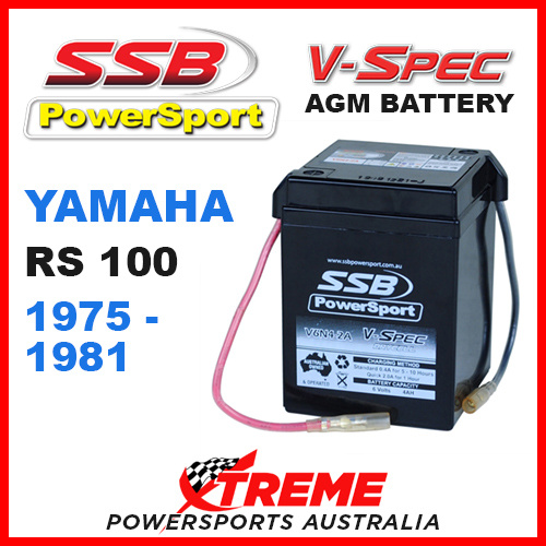 SSB 6V V-SPEC DRY CELL HIGH PERFORMANCE AGM BATTERY YAMAHA RS100 1975-1981