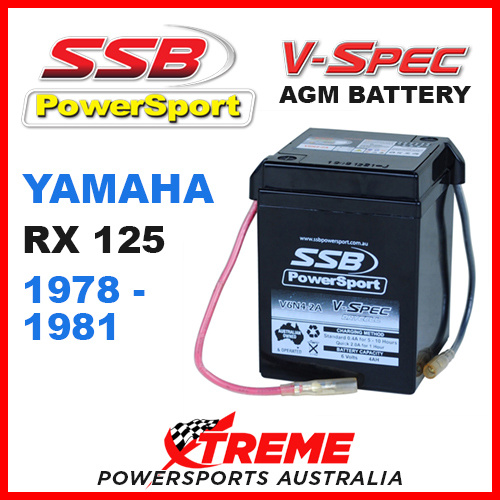 SSB 6V Yamaha RX125 RX 1251978-1981 V-Spec Dry Cell AGM Battery 4-V6N4-2A