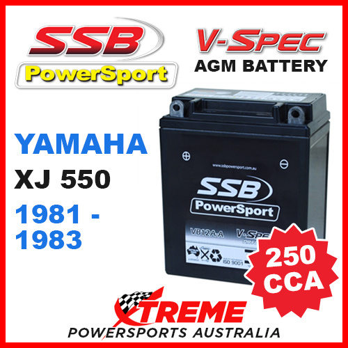 SSB 12V V-SPEC DRY CELL 250 CCA AGM BATTERY YAMAHA XJ550 XJ 550 1981-1983