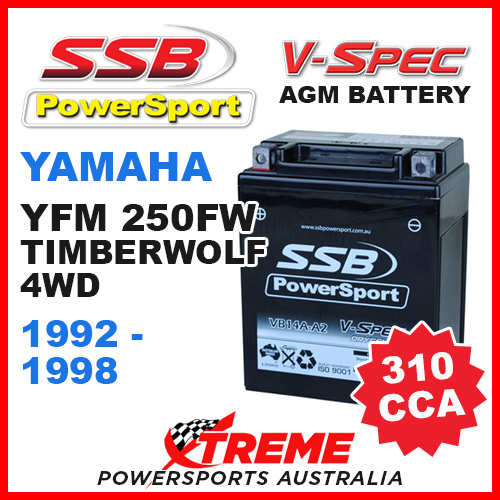SSB 12V V-SPEC DRY CELL 310 CCA AGM BATTERY YFM250FW TIMBERWOLF 4WD 1992-1998