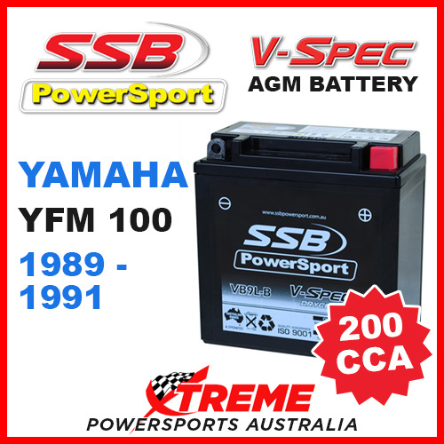 SSB 12V V-SPEC DRY CELL 200 CCA AGM BATTERY YAMAHA YFM100 YFM 100 1989-1991