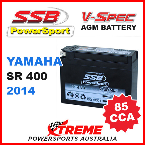 SSB 12V V-SPEC DRY CELL 85 CCA AGM BATTERY YAMAHA SR400 SR 400 2014 VT4B-4