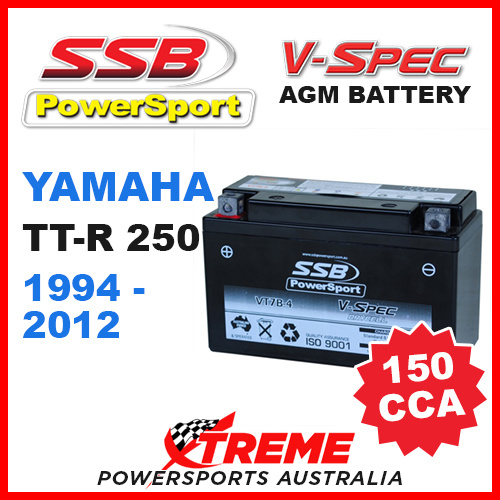 SSB 12V V-SPEC DRY CELL 150 CCA AGM BATTERY YAMAHA TT-R250 TTR250 1994-2012