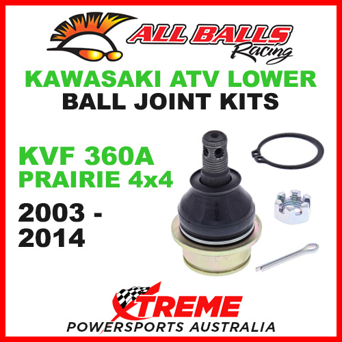 42-1033 Kawasaki KVF 360A Prairie 4x4 03-14 All Balls ATV Lower Ball Joint Kit
