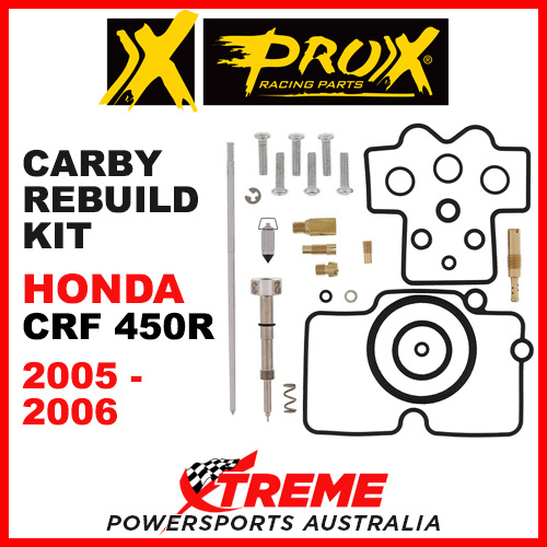 Pro-X Honda CRF450R CRF 450R 2005-2006 Carburetor Rebuild Kit 44.55.10465