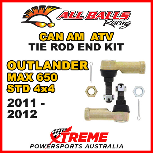 All Balls 51-1009 Can Am Outlander MAX 650 STD 4x4 2011-2012 Tie Rod End Kit