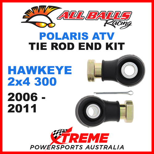 All Balls 51-1033 Polaris Hawkeye 2x4 300 2006-2011 ATV Tie Rod End Kit