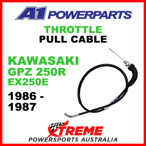 A1 Powerparts Kawasaki GPZ250R EX250E 1986-1987 Throttle Pull Cable 53-250-10