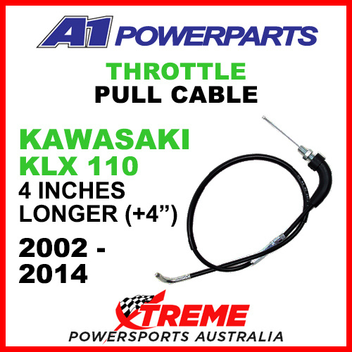 A1 Powerparts Kawasaki KLX110 KLX 110 2002-14 Throttle Pull Cable +4" 53-363-10