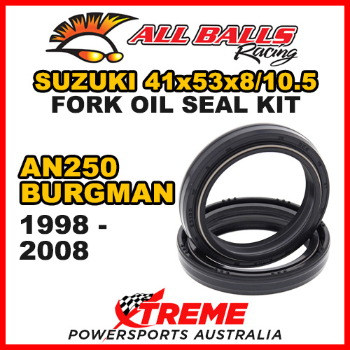 All Balls 55-117 For Suzuki AN250 Burgman 1998-2008 Fork Oil Seal Kit 41x53x8/10.5