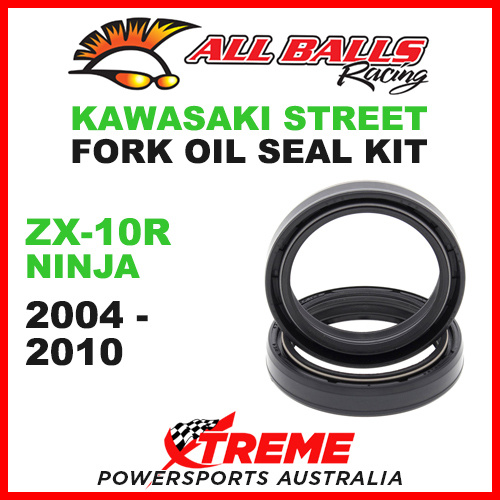 All Balls 55-123 Kawasaki ZX-10R ZX10R Ninja 2004-2010 Fork Oil Seal Kit 43x55x9.5/10