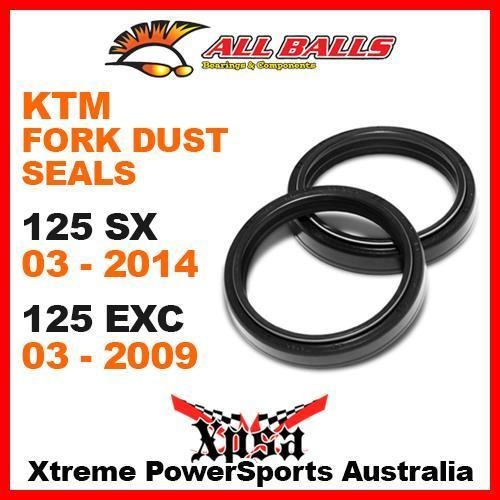 Fork Dust Seals KTM 125SX 125 SX 03-2014 125EXC EXC 03-2009 MX, All Balls 57-105