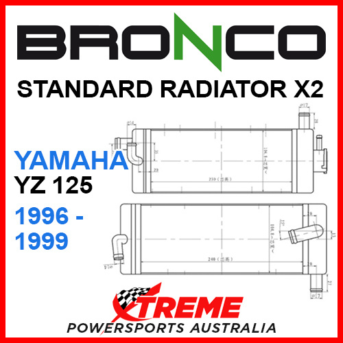 Psychic/Bronco YAMAHA YZ125 YZ 125 1996-1999 STANDARD Dual Radiator