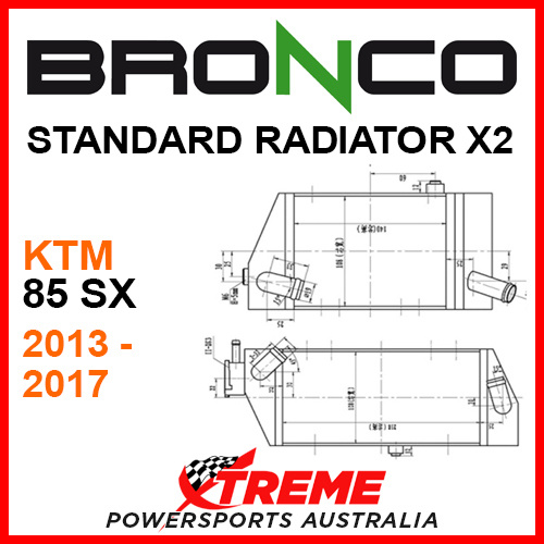 Psychic/Bronco KTM 85SX 85 SX 2013-2017 STANDARD Dual Radiator