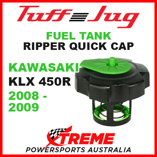 Kawasaki KLX 450R KLX450R 2008-2009 Fuel Gas Tank Tuff Jug Quick Cap Black Green