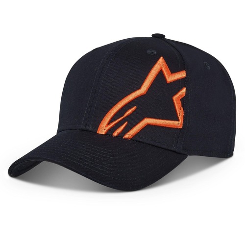 Alpinestars Corp Snap 2 Hat Cap Navy Blue w/ Orange Logo One Size Fits Most