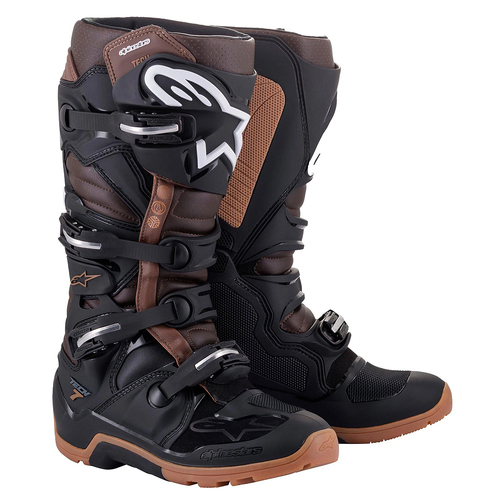 Alpinestars Tech 7 Enduro Adult Boots MX Black/Dark Brown Size 8