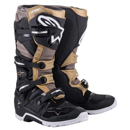 Alpinestars Tech 7 Drystar Enduro Adult Boots MX Black/Grey/Gold Size 9