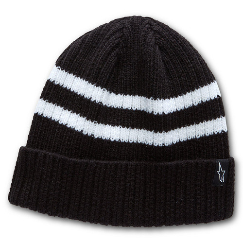 Alpinestars Roller Beanie Black with White Stripes One Size