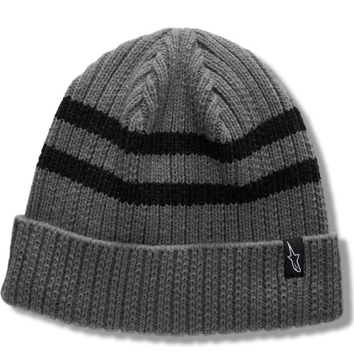 Alpinestars Roller Beanie Charcoal Heather with Black Stripes One Size