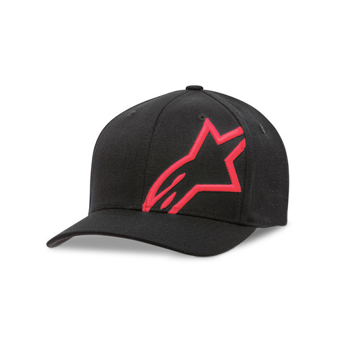 Alpinestars Corp Shift-2 Curved Brim Hat Cap Black w/ Red Logo Small/Medium