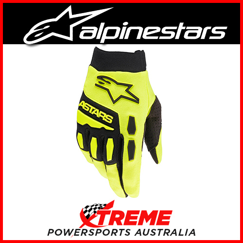 Alpinestars Adult 2022 Full Bore MX Gloves Yellow Fluo/Black Logo Size Small