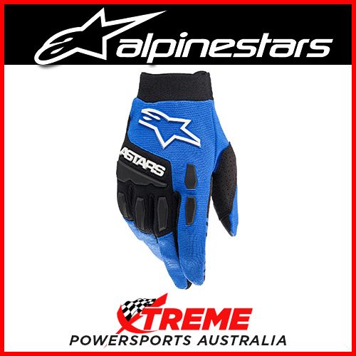 Alpinestars Adult 2022 Full Bore MX Gloves Blue/Black Logo Size Small