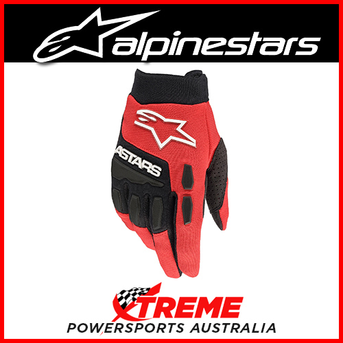Alpinestars Adult 2022 Full Bore MX Gloves Bright Red/Black Logo Size Small