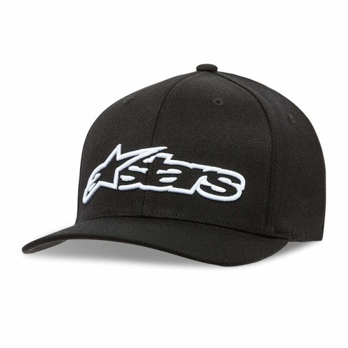 Alpinestars Blaze Flexfit Hat Black w/ White Logo Small/Medium