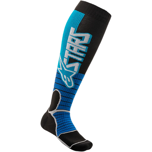 Alpinestars MX Pro Sock Cyan/Black Size 10-14, Large