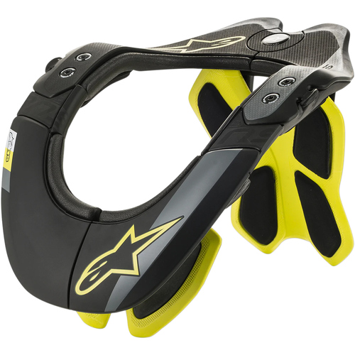 Alpinestars BNS Tech-2 Neck Support Brace Black/Fluo Yellow, Size Large/XL