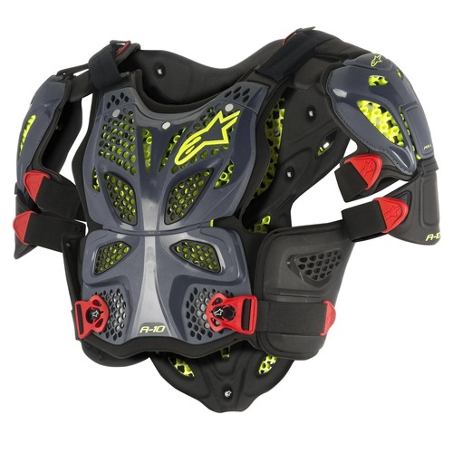 Alpinestars A-10 Adult Full Chest Protector Anthracite/Black/Red Size Med/Large
