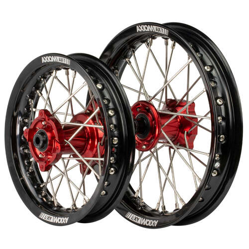 Axiom 12/10 Black/Red Wheel Set for KTM 65SX 2014-2023