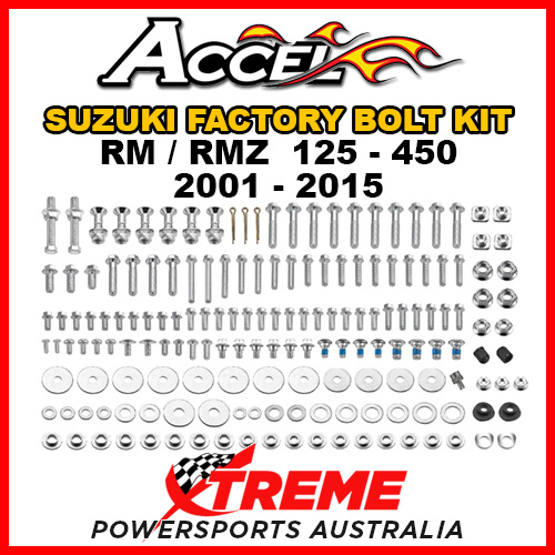 169 Piece For Suzuki RM RMZ Complete Factory Bolt & Fastener Hardware Kit Accel