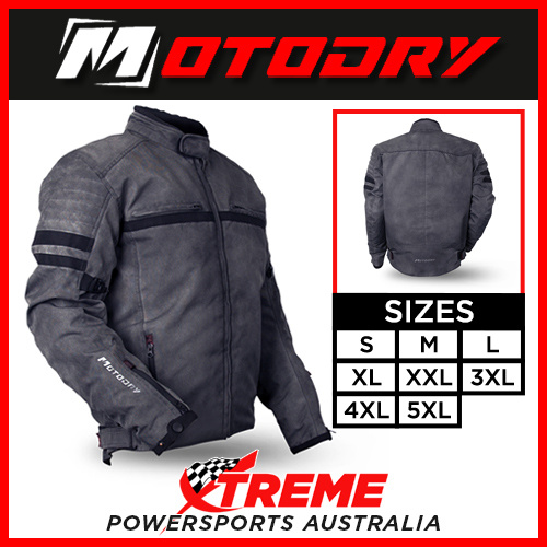 Mens Motorcycle Jacket Clubman Vintage Charcoal Motodry Small
