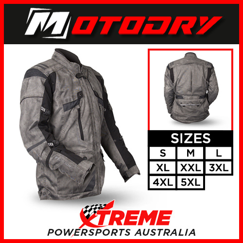 Mens Motorcycle Jacket Classic Vintage Black/Charcoal Motodry Small