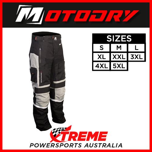 Mens Motorcycle Pants Advent Tour Black/Light Grey Motodry Small