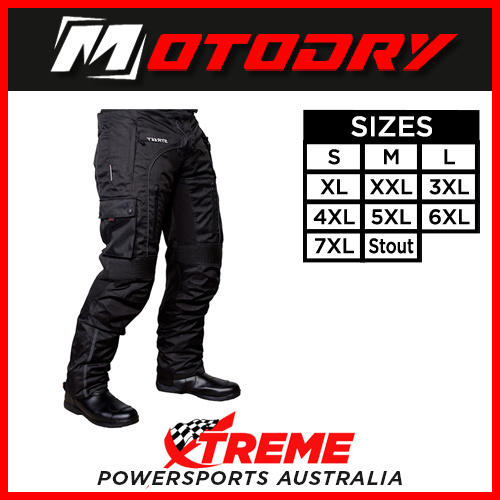 Mens Motorcycle Pants Street Black Motodry Stout