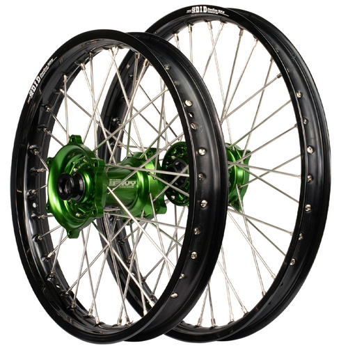 DID ENVY Black/Green 21/18 Wheel Set for Kawasaki KX125 1989-1992