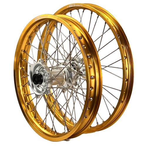 DID ENVY Gold/Silver 21/18 Wheel Set for Yamaha YZ450FX 2016-2023