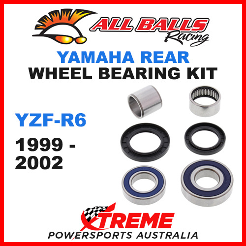 All Balls 25-1475 Yamaha YZF-R6 1999-2002 Rear Wheel Bearing Kit