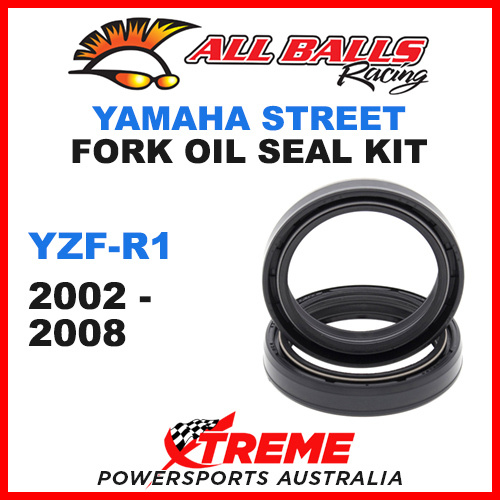 All Balls 55-123 Yamaha YZF-R1 1000cc 2002-2008 Fork Oil Seal Kit 43x55x9.5/10
