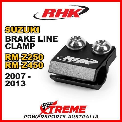 RHK MX BLACK BRAKE LINE CLAMP MOTOCROSS For Suzuki RMZ 250 450 RM Z250 Z450 07-2013