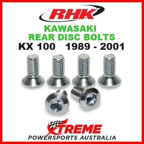 RHK MX REAR HEAVY DUTY BRAKE DISC BOLT SET KAWASAKI KX100 KX 100 1989-2001 MOTO