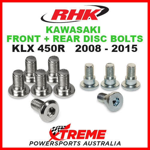 RHK FRONT + REAR HEAVY DUTY BRAKE DISC BOLTS KAWASAKI KLX450R KLX 450R 2008-2015
