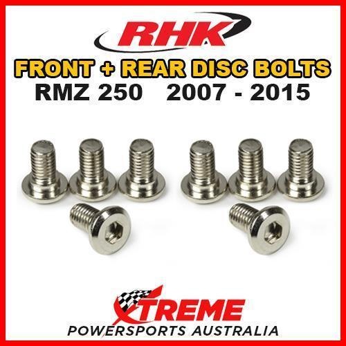 RHK MX FRONT + REAR HEAVY DUTY BRAKE DISC BOLTS For Suzuki RMZ250 RM Z250 2007-2015