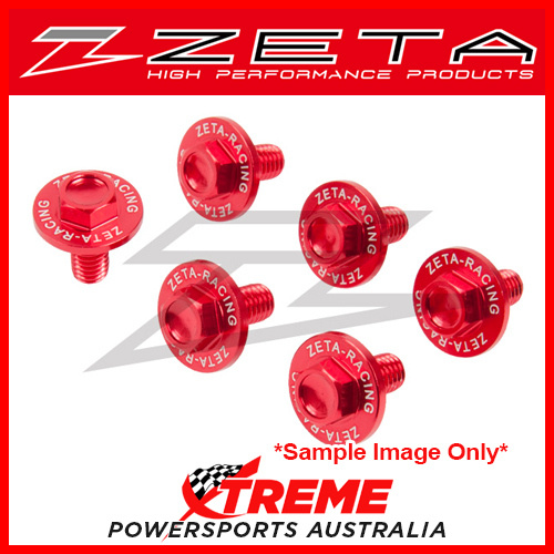 Zeta Honda CRM250AR 1997-1998 6pcs Red Anodised Aluminium Fork Guard Bolt Set ZE88-9112