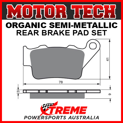 Motor Tech CCM 404E 2003-2007 Semi-Metallic Rear Brake Pads FA208